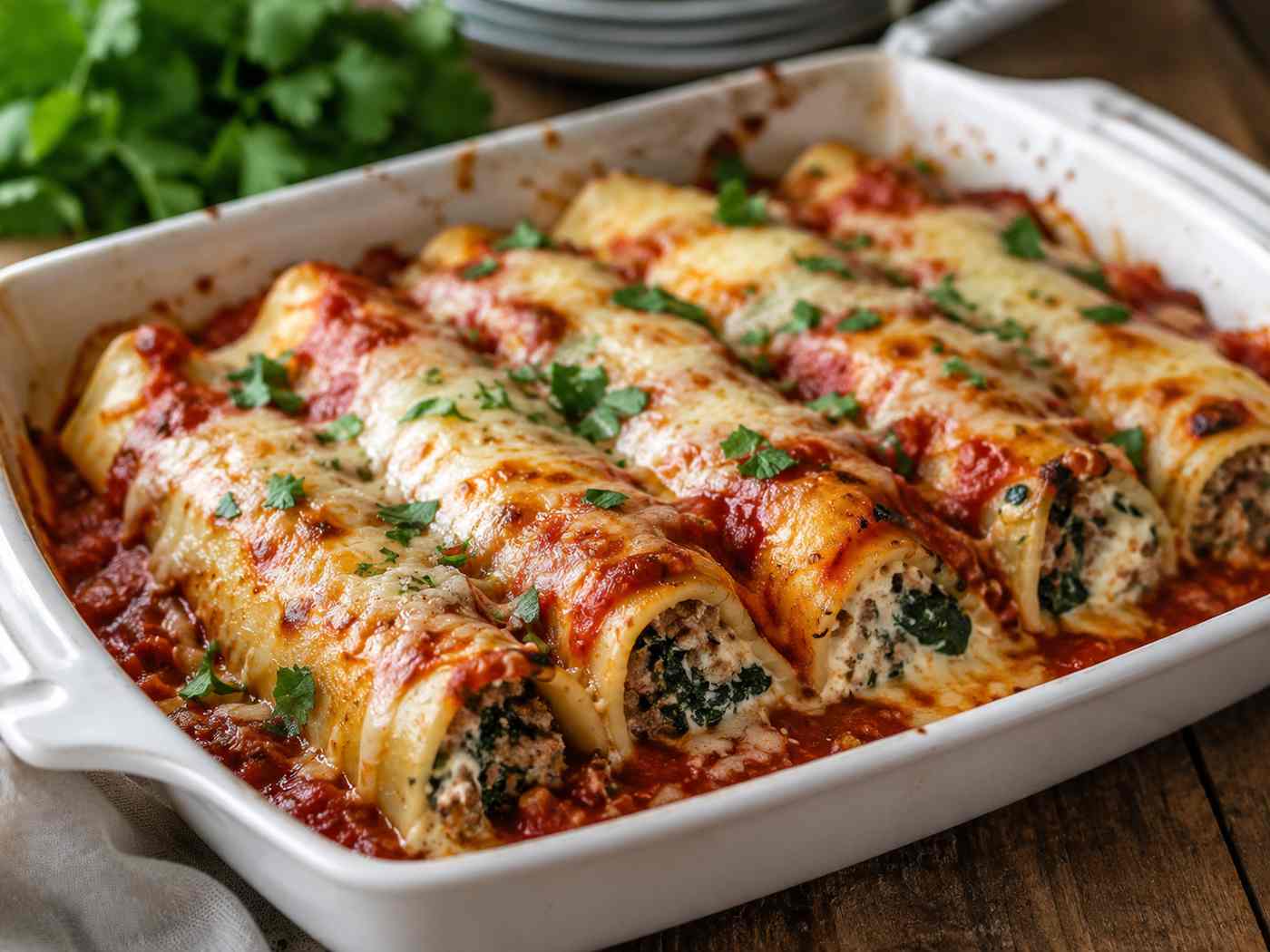 Beef and Spinach Stuffed Manicotti Recipe