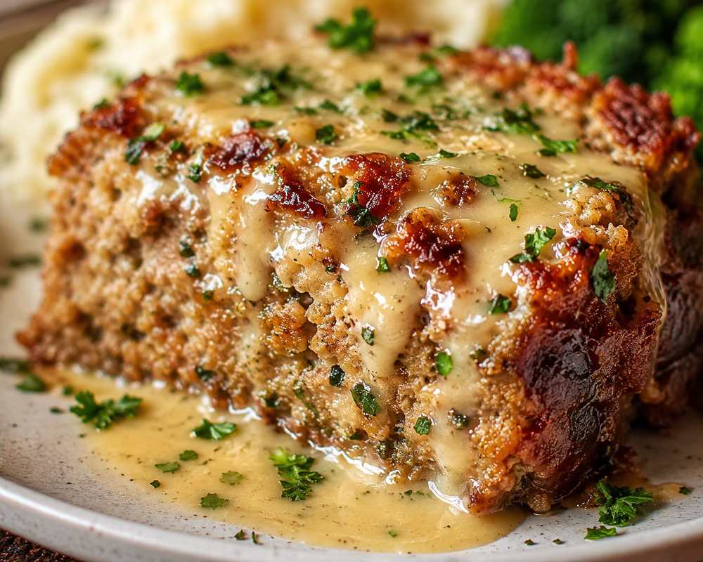 Juicy Garlic Parmesan Meatloaf