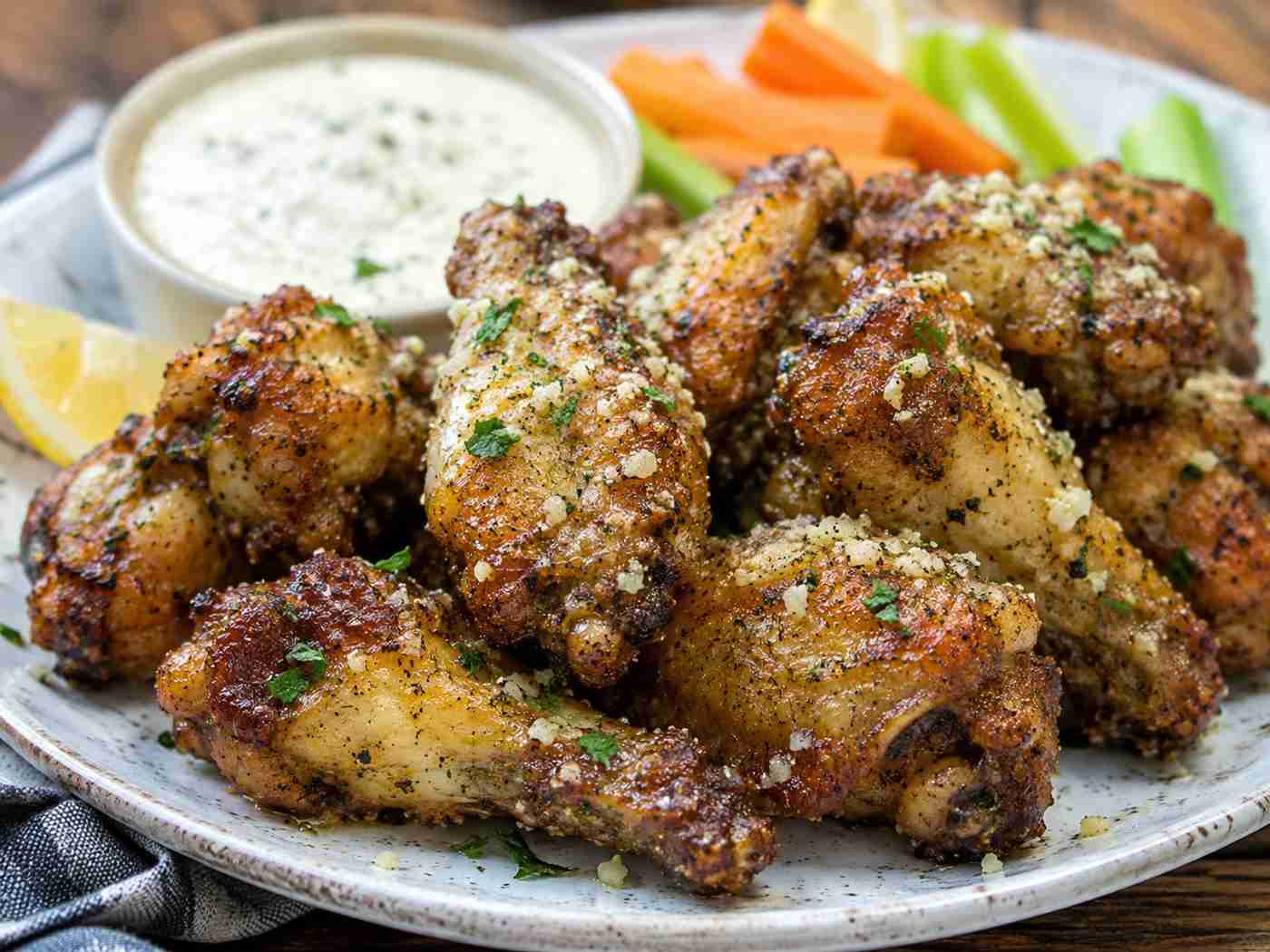 Garlic Parmesan Air Fryer Chicken Wings Recipe