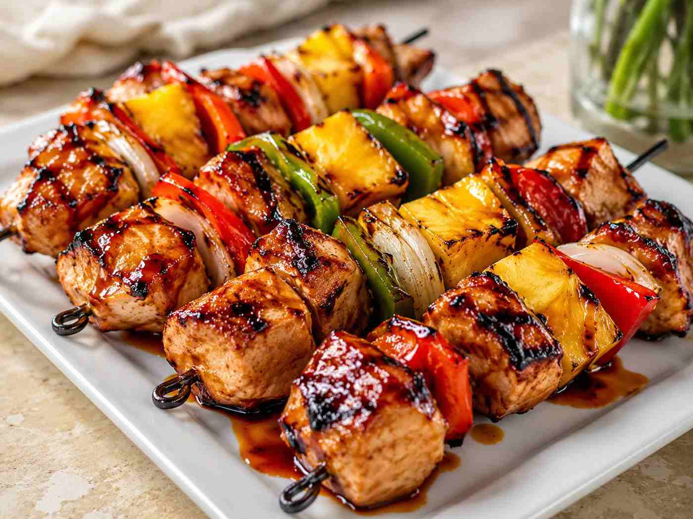 Grilled Pineapple Teriyaki Chicken Kabobs Recipe