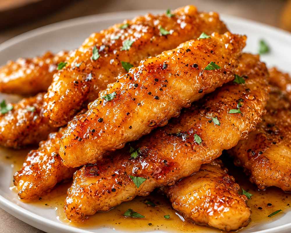 Golden Honey-Garlic Butter Chicken Strips Recipe